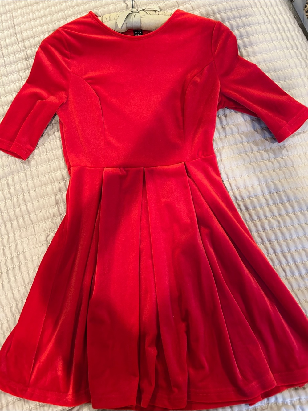 SHEIN Red Fit & Flare Party Dress for Girls